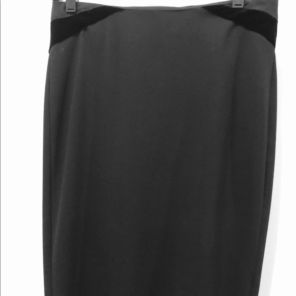 A.B.S. Black straight Skirt with velvet detail